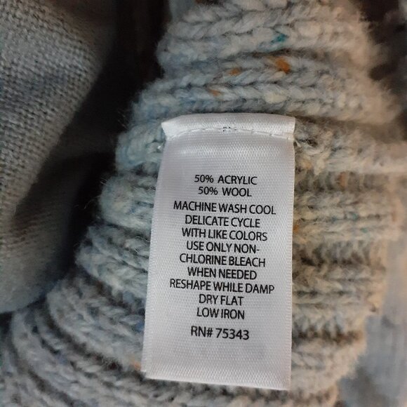 Cynthia Rowley Women's L Light Blue Cowl Neck Wool Blend Kangaroo Pocket… - Picture 8 of 12